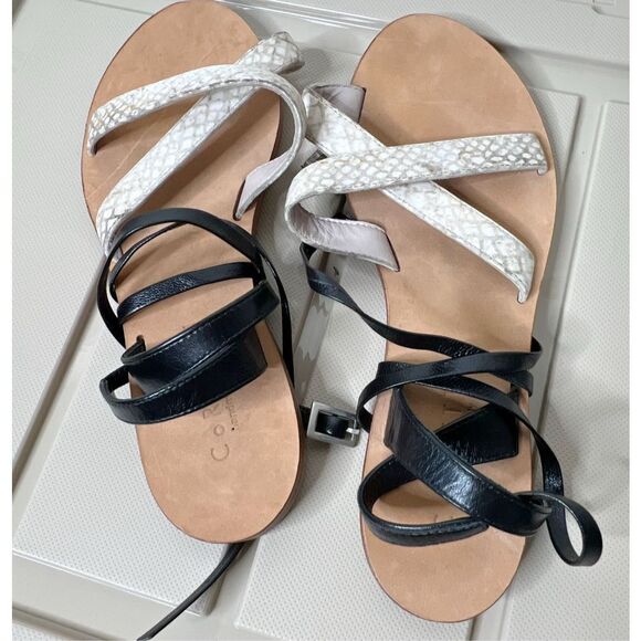 Cornetti Revolve Snakeskin Ankle Wrap Sandals Size 38 Leather - Picture 5 of 6